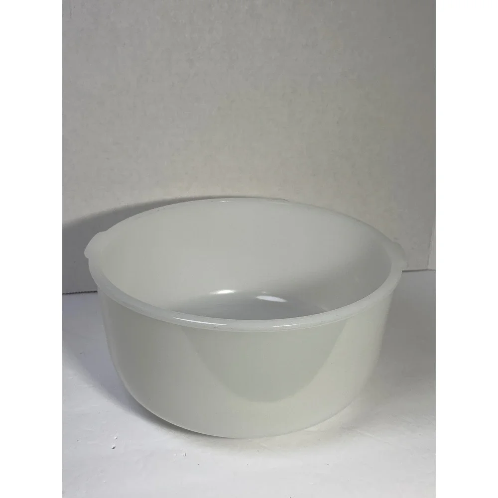 Vintage Glasbake for Sunbeam  White Milk Glass Mixing Bowl  Made in USA